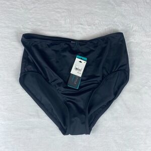 Aqua Green Shaping Swim‎ Bottom Women's Tall M Black Stretch Thong Cut UPF 50